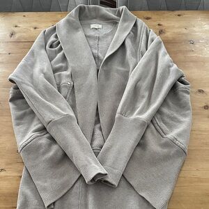 Wilfred Cozy Gray Open Front Cardigan Sweater